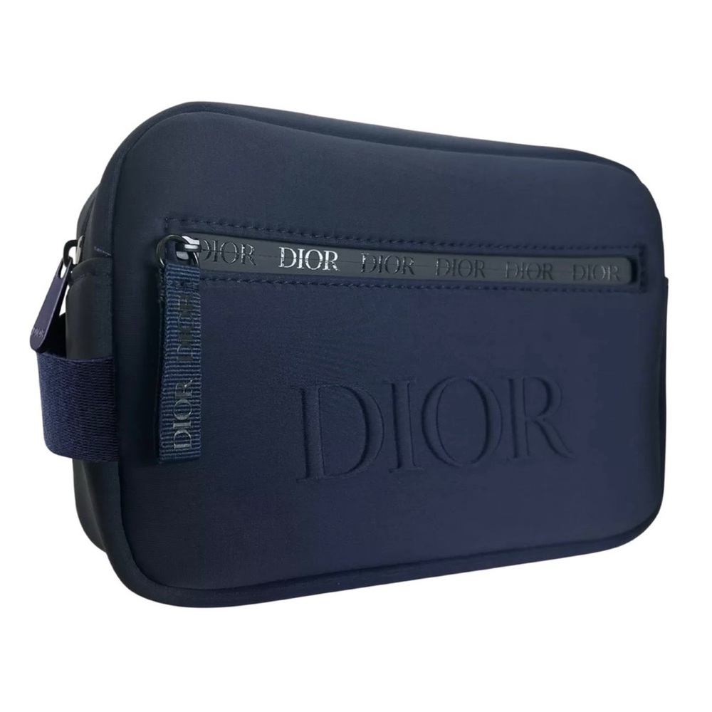 NIB Dior Men's Deep Blue Scuba Material Toiletry Dopp Kit - Picture 1 of 16